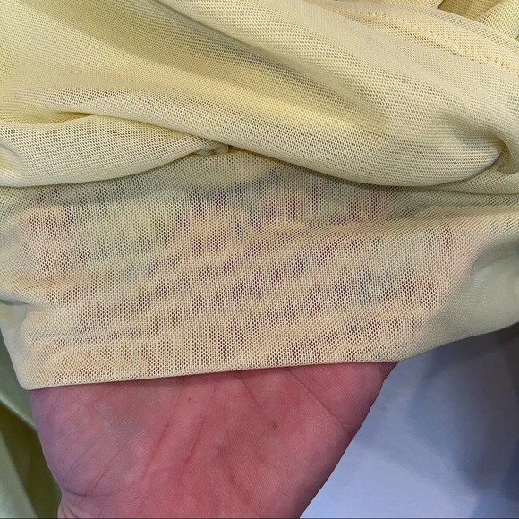 Free People lime green yellow mesh cross front tie back neck shirt size x small - Picture 3 of 7